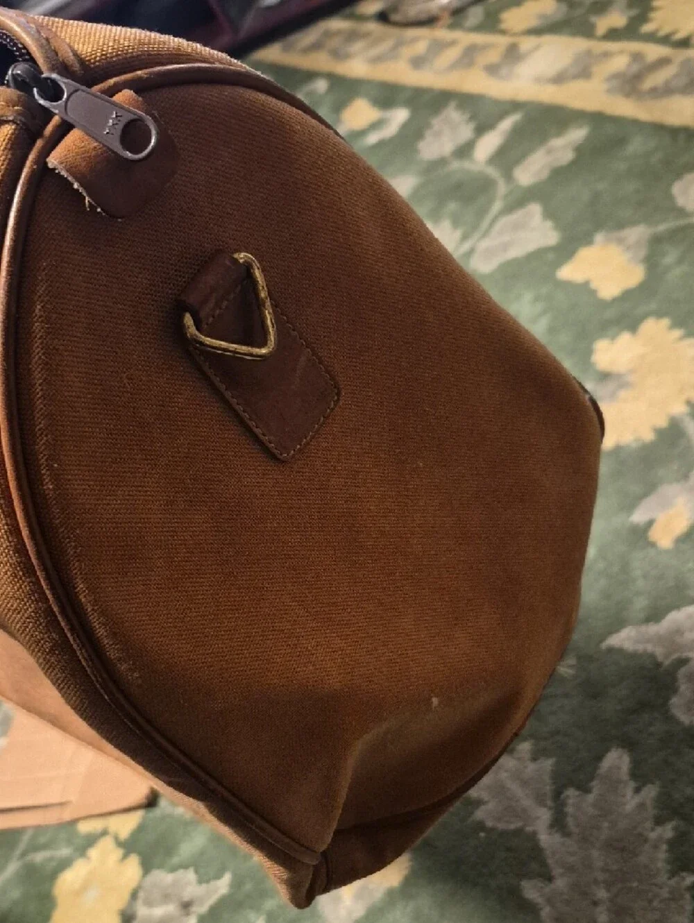 Timberland Brown Canvas Duffel with Leather Handles